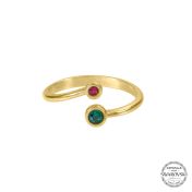 Bague Amour Familial avec Pierres de Naissance [Plaqué Or 18ct]