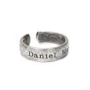 Anello Amore Condiviso Martellato con Nome [Argento 925]