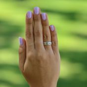 Anello Amore Condiviso Martellato con Nome [Argento 925]