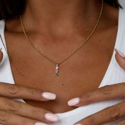 Talisa Stars Drop Birthstone Necklace [10K Gold]