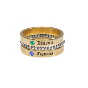 Anillos Personalizados Apilados con Piedra de Nacimiento [Bañado en Oro de 18K]
