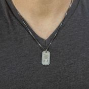 Classic Tag Multi Engraved Necklace - Sterling Silver