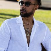 Navigator's Map Men Necklace with Cuban Chain – 18K Gold Plated