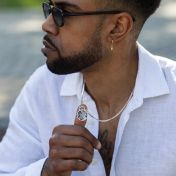 Navigator's Map Men Necklace with Cuban Chain – Sterling Silver