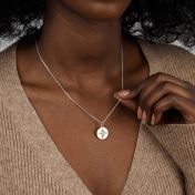 Collier Boussole Cœur avec Prénoms [Argent 925 / Or 14 Carats]