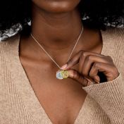 Collier Boussole Cœur avec Prénoms [Argent 925 / Or 14 Carats]