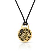 Navigator's Map Men Necklace - 18K Gold Plated / Black Cord