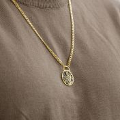 Navigator's Map Men Necklace with Cuban Chain – 18K Gold Vermeil