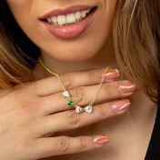 Talisa Hearts Birthstone Necklace [18K Gold Plated]