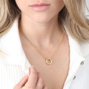 Anna Dubbele Laag Kristal Ketting [18K Goud Vermeil]