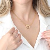 Anna Dubbele Laag Kristal Ketting [18K Goud Vermeil]