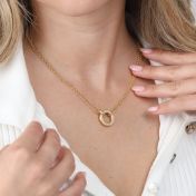 Anna Dubbele Laag Kristal Ketting [18K Goud Vermeil]