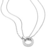 Anna Collana di Cristallo a Doppio Strato [Argento 925]