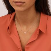 Aurora Pavé Bar Necklace [Sterling Silver]