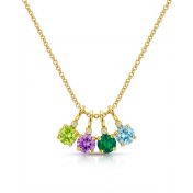 Talisa Stars Birthstone Drop Necklace with Diamonds [18K Gold Vermeil]
