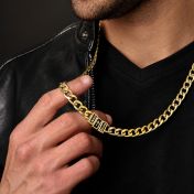 Cross Cuban Link Chain With Names - 8mm [Gold Plated]