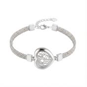Herzensbindungen Armband mit Milanaise Kette und Landkarte [Sterlingsilber] 