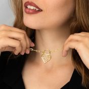 Ties of Heart Padlock Map Necklace [18K Gold Vermeil]