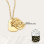 Small Map Tag Engraved Necklace [18K Gold Vermeil]