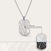 Kaart Ketting Voor Mannen - Sterling Zilver