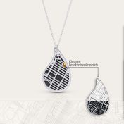 Threads Of Life Silhouette Map Necklace [Silver]