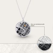 Herinneringen Cirkel Kaart Silhouet Ketting [Sterling Zilver]
