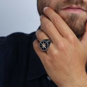 Northern Star Men Ring - Sterling Silver