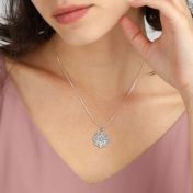 Northern Star Medallion Name Necklace [Sterling Silver]