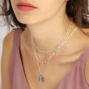 Northern Star Medallion Necklace With Coordinates [Sterling Silver]