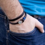 Blue Ocean Men Name Bracelet - Sterling Silver