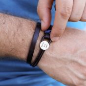 Blue Ocean Men Name Bracelet - Sterling Silver