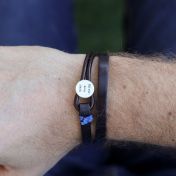 Blue Ocean Men Name Bracelet - Sterling Silver