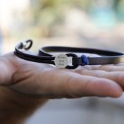 Blue Ocean Men Name Bracelet - Sterling Silver