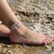 Ocean Spirit Pearl Anklet - 3 Shells [Sterling Silver]