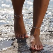 Ocean Spirit Pearl Anklet - 3 Shells [Sterling Silver]