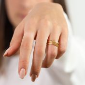 Anillo Memorias de Marea Oceánica (Oro Vermeil de 18K)