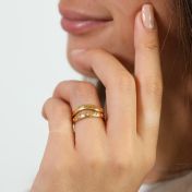 Anillo Memorias de Marea Oceánica (Oro Vermeil de 18K)