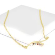 Collier Force de l'Océan avec Pierres de Naissance [Plaqué Or 18ct]