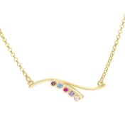 Collier Force de l'Océan avec Pierres de Naissance [Plaqué Or 18ct]