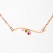 Collier Force de l'Océan avec Pierres de Naissance [Plaqué Or Rose 18ct]