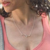 Collana Onda dell'Oceano con Pietra di Nascita [Argento 925]