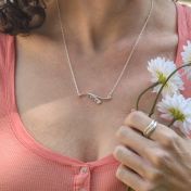 Collana Onda dell'Oceano con Pietra di Nascita [Argento 925]