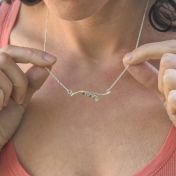 Collana Onda dell'Oceano con Pietra di Nascita [Argento 925]