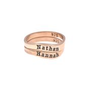 Anillo Marea Oceánica con Nombre [Bañado en Oro Rosa de 18K]