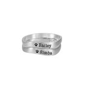 Anillo Marea Oceánica con Nombre de Mascota [Plata de Ley]