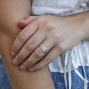 Anillo Marea Oceánica con Nombre de Mascota [Plata de Ley]