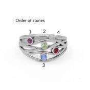 Ocean Waves Birthstone Ring [Sterling Silver]