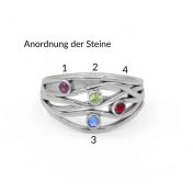 Ozeanwellen Geburtsstein-Ring [Sterlingsilber]