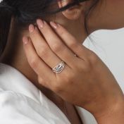 Anillo de Piedras de Nacimiento Olas de Océano [Plata de Ley]