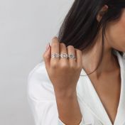 Anillo de Piedras de Nacimiento Olas de Océano [Plata de Ley]